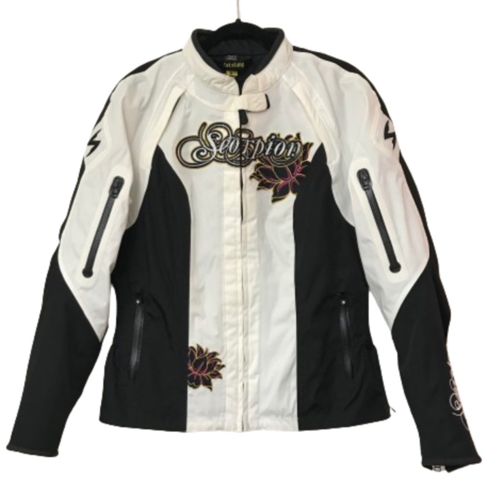 Scorpion EXO Kingdom Motorcycle Jacket Floral Embroidered Ladies Large GUC